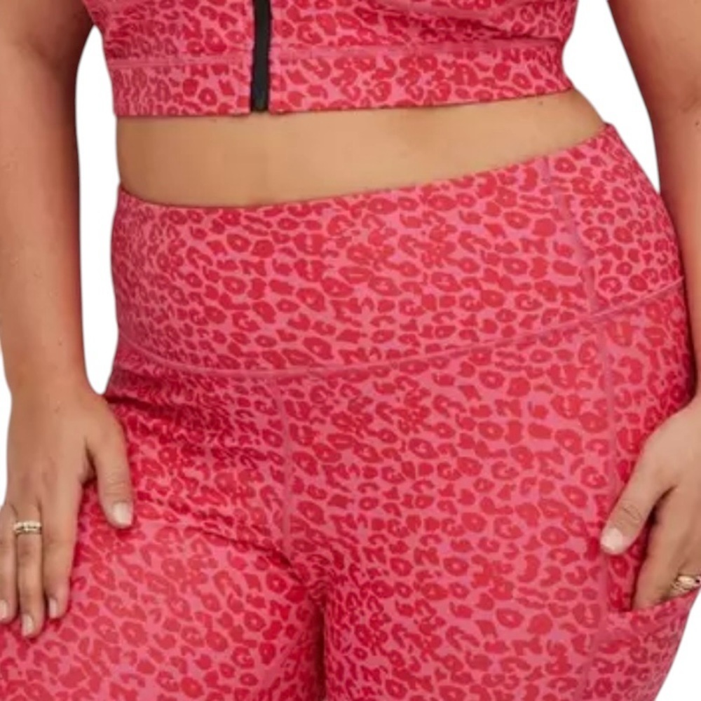 Torrid Pink Red Leopard Print Performance High Ri… - image 6